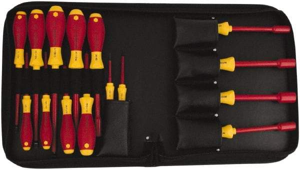 Wiha - 15 Piece 1/4 to 1/2" Insulated Nutdriver Set - Cushion Grip Handle - Best Tool & Supply