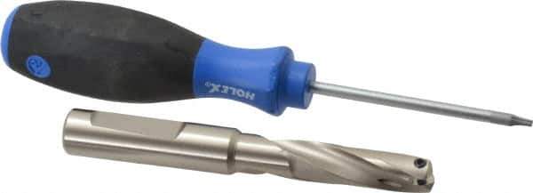 Guhring - 0.433 to 0.452" Diam, 36.6mm Max Depth, 1/2" Shank Diam, 54mm Flute, Replaceable Tip Drill - HT 800 WP Insert, Series 4107 - Best Tool & Supply