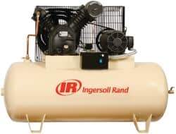 Ingersoll-Rand - 10 hp, 120 Gal Stationary Electric Horizontal Screw Air Compressor - Three Phase, 175 Max psi, 35 CFM, 460 Volt - Best Tool & Supply