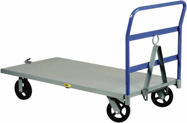 Little Giant - 2,000 Lb Capacity Steel Caster Steer Trailer - Steel Deck, 30" OAW, 60" Platform Length x 15-1/2" Platform Height, Mold On Rubber Casters - Best Tool & Supply