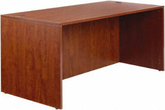 ALERA - Woodgrain Laminate Desk Shell - 65" Wide x 29-1/2" Deep x 29-5/8" High, Medium Cherry - Best Tool & Supply