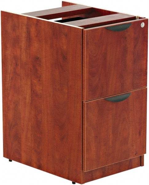 ALERA - 15-5/8" Wide x 28-1/2" High x 28-1/2" Deep, 2 Drawer Full Pedestal - Woodgrain Laminate, Medium Cherry - Best Tool & Supply