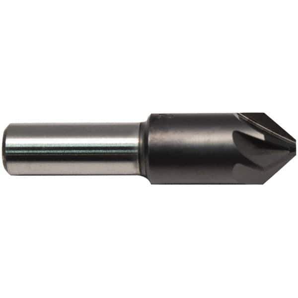 M.A. Ford - 1" Head Diam, 1/2" Shank Diam, 6 Flute 100° High Speed Steel Countersink - ALtima Blaze Finish, 2-3/4" OAL - Best Tool & Supply