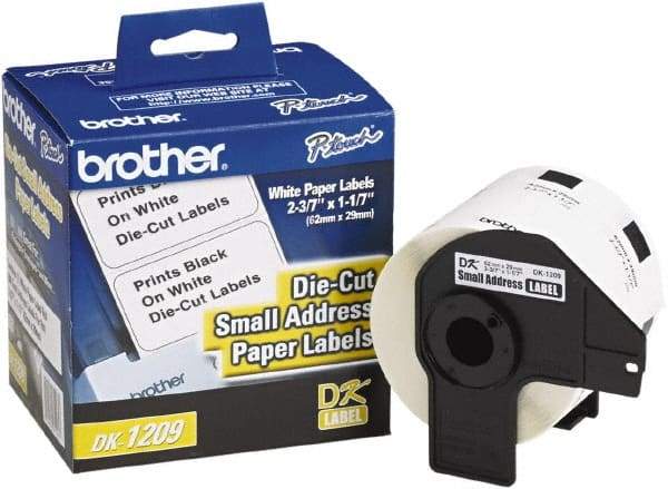 Brother - 1.1" Wide x 2-3/16" Long, White Paper Shipping Label - For PC Label Printers - Best Tool & Supply