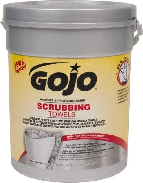 GOJO - Pre-Moistened Hand Cleaning Wipes - Canister, 12-1/4" x 10-1/2" Sheet Size, Red - Best Tool & Supply