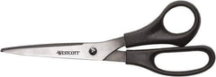 Westcott - 3-19/64" LOC, 8" OAL Stainless Steel Standard Standard - Plastic Straight Handle, For General Purpose Use - Best Tool & Supply