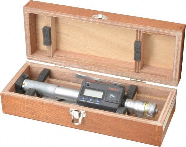 Mitutoyo - 0.8" to 1", IP65, TiN Finish, Electronic Inside Micrometer - 0.00005" Resolution, 0.00015" Accuracy - Best Tool & Supply