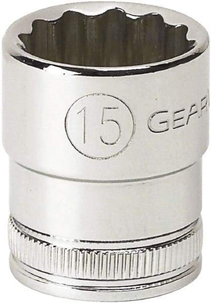 GearWrench - 3/8" Drive, Standard Hand Socket - 12 Points, 0.984" OAL, Alloy Steel, Full Polish Finish - Best Tool & Supply