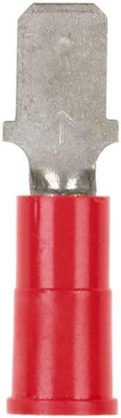 3M - 22 to 18 AWG, Vinyl, Partially Insulated, Male Wire Disconnect - 3/16 Inch Wide Tab, Red - Best Tool & Supply