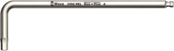 Wera - 6mm Hex, Long Arm, Hex Key - 172mm OAL, Metric System of Measurement - Best Tool & Supply