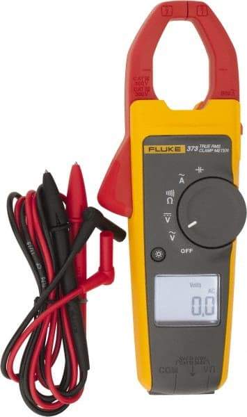 Fluke - 373, CAT IV, CAT III, Digital True RMS Clamp Meter with 1.26" Clamp On Jaws - 600 VAC/VDC, 600 AC Amps, Measures Voltage, Capacitance, Current, Resistance - Best Tool & Supply