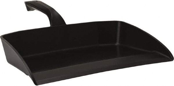 Vikan - 12-1/2" Wide Handheld Dustpan - Plastic Body, 4-1/2" Handle, Black - Best Tool & Supply