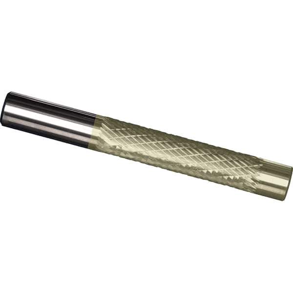 Made in USA - 3/8" Diam, 2" LOC, Solid Carbide Diamond Pattern Router Bit - Right Hand Cut, 4" OAL, 3/8" Shank Diam, Use on Cast Iron, Stainless, Steel, Titanium - Best Tool & Supply