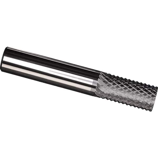 Made in USA - 1/8" Diam, 1/2" LOC, Plain End, Solid Carbide Diamond Pattern Router Bit - Right Hand Cut, 1-1/2" OAL, 1/8" Shank Diam, Use on Carbon & Honeycomb, Carbon Fiber, Composite, Fiberglass, Graphite - Best Tool & Supply