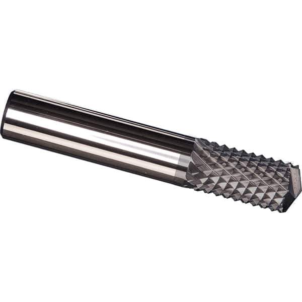 Made in USA - 3/8" Diam, 1" LOC, Drill Point End, Solid Carbide Diamond Pattern Router Bit - Right Hand Cut, 2-1/2" OAL, 3/8" Shank Diam, Use on Carbon & Honeycomb, Carbon Fiber, Composite, Fiberglass, Graphite - Best Tool & Supply