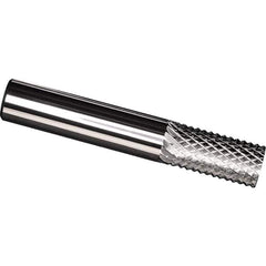 Made in USA - 3/8" Diam, 1" LOC, Plain End, Solid Carbide Diamond Pattern Router Bit - Right Hand Cut, 2-1/2" OAL, 3/8" Shank Diam, Use on Carbon & Honeycomb, Carbon Fiber, Composite, Fiberglass, Graphite - Best Tool & Supply