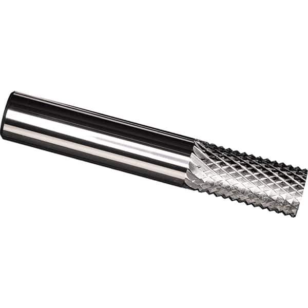 Made in USA - 1/4" Diam, 1" LOC, Plain End, Solid Carbide Diamond Pattern Router Bit - Right Hand Cut, 2-1/2" OAL, 1/4" Shank Diam, Use on Carbon & Honeycomb, Carbon Fiber, Composite, Fiberglass, Graphite - Best Tool & Supply