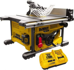 DeWALT - 8-1/4" Blade Diam, Table Saw - 5,800 RPM, 19-1/16" Table Depth x 19-1/16" Table Width, 60 Volts, 3/8" Arbor - Best Tool & Supply