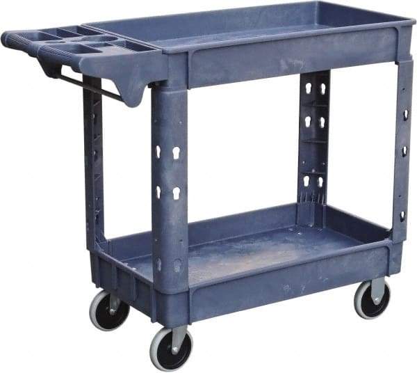 Value Collection - 500 Lb Capacity, 17" Wide x 39-3/4" Long x 33-1/4" High Shelf Cart - 2 Shelf, Plastic, 2 Rigid/2 Swivel Casters - Best Tool & Supply