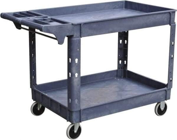 Value Collection - 500 Lb Capacity, 25-1/2" Wide x 46" Long x 33-1/4" High Shelf Cart - 2 Shelf, Plastic, 2 Rigid/2 Swivel Casters - Best Tool & Supply