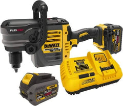 DeWALT - 60 Volt 1/2" Chuck Right Angle Handle Cordless Drill - 0-300 & 0-1200 RPM, Keyed Chuck, 2 Lithium-Ion Batteries Included - Best Tool & Supply