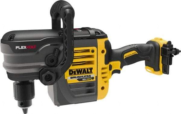 DeWALT - 60 Volt 1/2" Chuck Right Angle Handle Cordless Drill - 0-300 & 0-1200 RPM, Keyed Chuck, Lithium-Ion Batteries Not Included - Best Tool & Supply