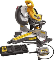 DeWALT - 15 Amp, 120 Volt, 3,800 RPM, 60° Right & 50° Left Double Bevel Sliding Miter Saw - 5/8 or 1" Arbor, 12" Blade Diam, Includes DHS790 Sliding Miter Saw, (2) DCB606 FLEXVOLT Batteries, DCA120 120V Adaptor & DCA132 Charger - Best Tool & Supply