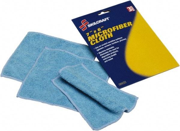 Ability One - Reusable Microfiber Wipes - 6" x 7" Sheet Size, Blue - Best Tool & Supply