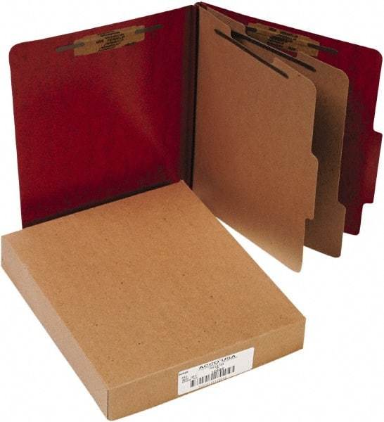 ACCO - 11 x 8 1/2", Letter Size, Red, File Folders with Top Tab - Right of Center Tab Cut Location - Best Tool & Supply