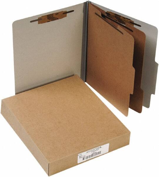 ACCO - 11 x 8 1/2", Letter Size, Gray, File Folders with Top Tab - Right of Center Tab Cut Location - Best Tool & Supply