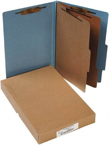 ACCO - 14 x 8 1/2", Legal, Sky Blue, File Folders with Top Tab - Right of Center Tab Cut Location - Best Tool & Supply