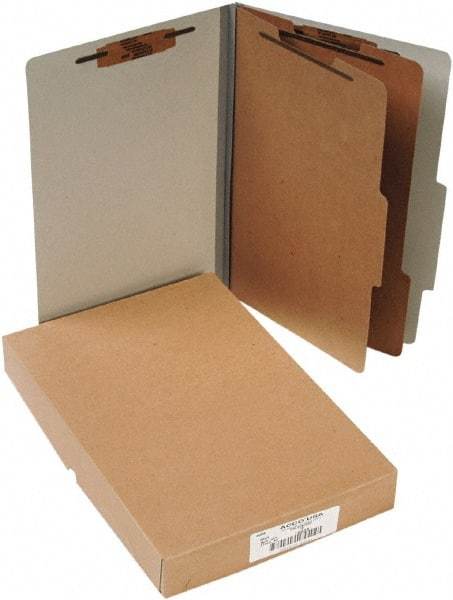 ACCO - 14 x 8 1/2", Legal, Gray, File Folders with Top Tab - Right of Center Tab Cut Location - Best Tool & Supply