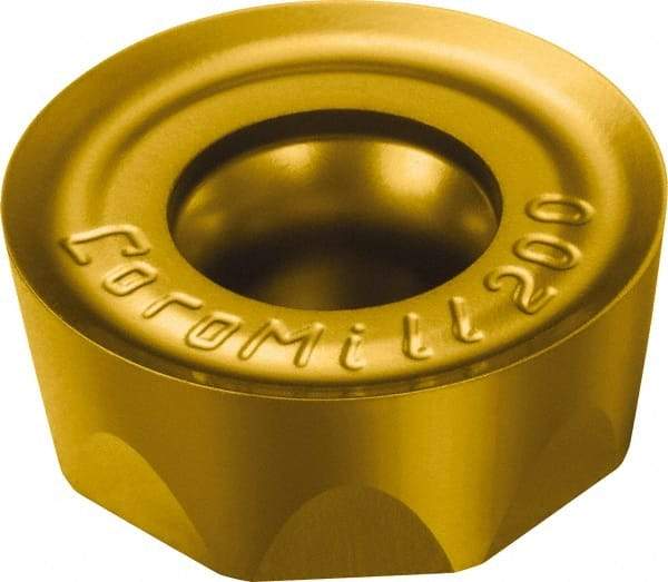 Sandvik Coromant - RCHT2006M0 PL Grade 1025 Carbide Milling Insert - TiCN/TiN Finish, 6.35mm Thick, 20mm Inscribed Circle - Best Tool & Supply