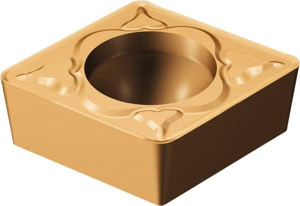 Sandvik Coromant - CCMT21.51 MM Grade 1115 Carbide Turning Insert - TiAlN/AlCr2O3 Finish, 80° Diamond, 1/4" Inscr Circle, 3/32" Thick, 1/64" Corner Radius - Best Tool & Supply