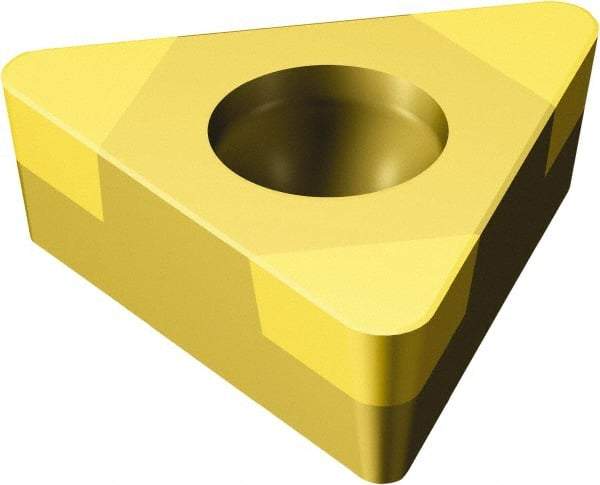 Sandvik Coromant - TCGW1.81.51 Grade 7015 CBN Turning Insert - TiN Finish, 60° Triangle, 7/32" Inscr Circle, 3/32" Thick, 1/64" Corner Radius - Best Tool & Supply