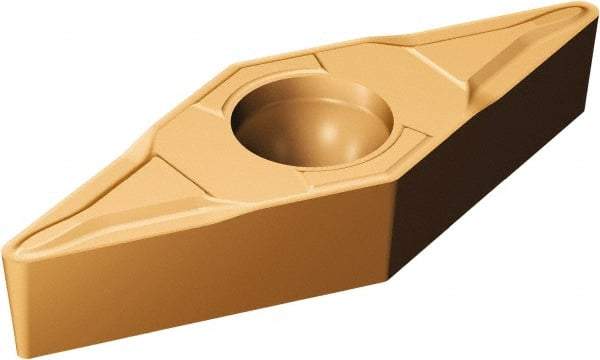 Sandvik Coromant - VBMT332 MF Grade 1125 Carbide Turning Insert - TiAlN/AlCr2O3 Finish, 35° Diamond, 3/8" Inscr Circle, 3/16" Thick, 1/32" Corner Radius - Best Tool & Supply