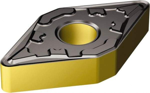 Sandvik Coromant - DNMG442 KF Grade 3210 Carbide Turning Insert - TiCN/AI2O3/TiN Finish, 55° Diamond, 1/2" Inscr Circle, 1/4" Thick, 1/32" Corner Radius - Best Tool & Supply