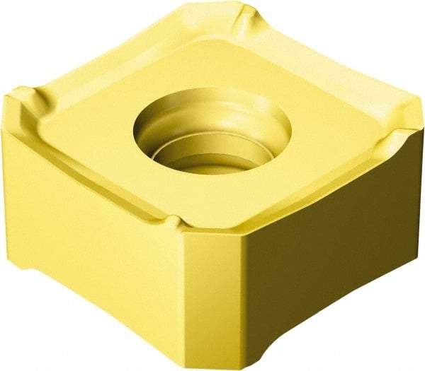 Sandvik Coromant - 345R13T5 MM Grade 2040 Carbide Milling Insert - TiCN/Al2O3/TiN Finish, 5.95mm Thick, 13mm Inscribed Circle, 0.8mm Corner Radius - Best Tool & Supply