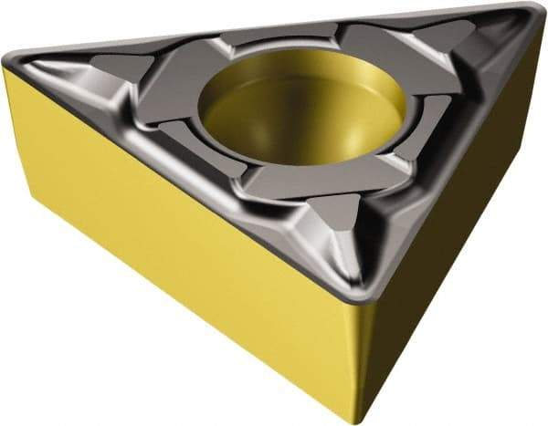 Sandvik Coromant - TPMT1.81.51 PF Grade 1515 Carbide Turning Insert - TiCN/Al2O3/TiN Finish, 60° Triangle, 7/32" Inscr Circle, 3/32" Thick, 1/64" Corner Radius - Best Tool & Supply