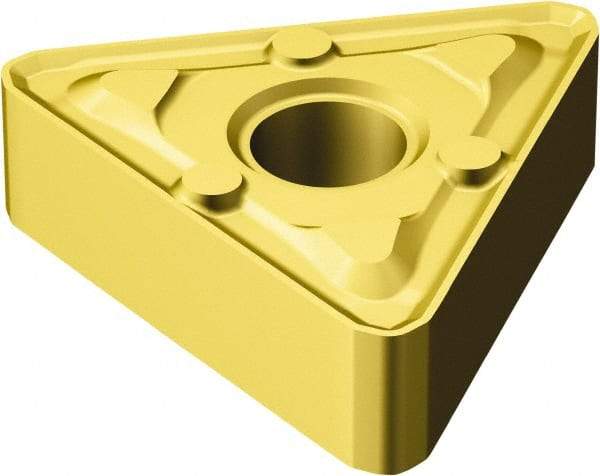 Sandvik Coromant - TNMX332 WMX Grade 2015 Carbide Turning Insert - TiCN/AI2O3/TiN Finish, 60° Triangle, 3/8" Inscr Circle, 3/16" Thick, 1/32" Corner Radius - Best Tool & Supply