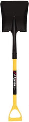 SEYMOUR-MIDWEST - 11-1/2" High x 9" Wide Square Steel Shovel - 28" Long Polymer D-Grip Handle, Front Turned - Best Tool & Supply