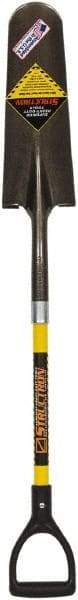 SEYMOUR-MIDWEST - 16" High x 5-1/2" Wide Round Steel Spade - 29" Long Fiberglass D-Grip Handle, Front Turned - Best Tool & Supply