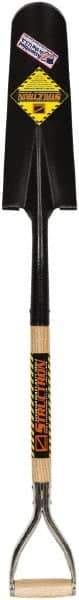 SEYMOUR-MIDWEST - 16" High x 8-7/8" Wide Round Steel Spade - 30" Long Wood D-Grip Handle, Front Turned - Best Tool & Supply