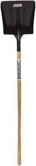 SEYMOUR-MIDWEST - 14-1/2" High x 13-1/2" Wide Square Steel Scoop - 54" Long Wood Straight Handle, No Step - Best Tool & Supply