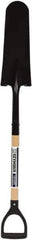 SEYMOUR-MIDWEST - 16" High x 6" Wide Round Steel Spade - 30" Long Wood D-Grip Handle, Front Turned - Best Tool & Supply