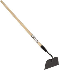 SEYMOUR-MIDWEST - 6-1/4" High x 6" Wide Square Steel Hoe - 48" Long Wood Straight Handle, No Step - Best Tool & Supply