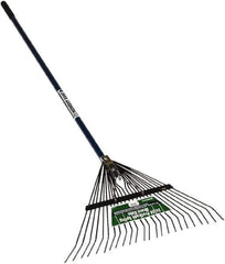 SEYMOUR-MIDWEST - Spring Brace Rake with 54" Straight Aluminum Handle - 1/2" Blade Width, 24 Tines, 13" Tine Length - Best Tool & Supply