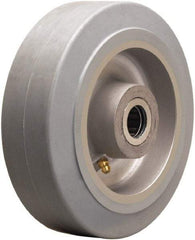 Hamilton - 6 Inch Diameter x 2 Inch Wide, Rubber on Aluminum Caster Wheel - 410 Lb. Capacity, 2-1/4 Inch Hub Length, 3/4 Inch Axle Diameter, Straight Roller Bearing - Best Tool & Supply