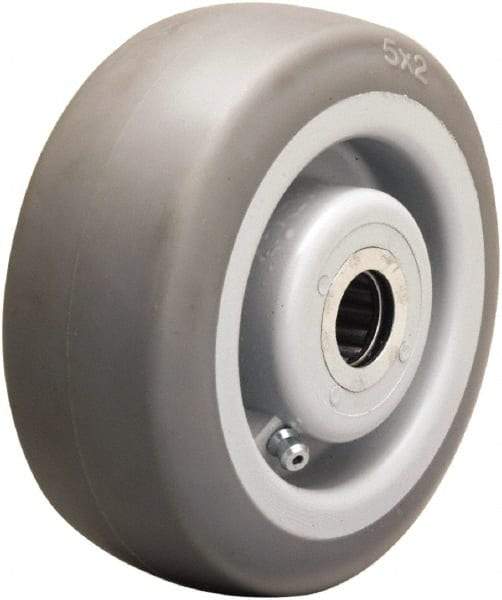 Hamilton - 5 Inch Diameter x 2 Inch Wide, Rubber on Thermoplastic Caster Wheel - 350 Lb. Capacity, 2-3/16 Inch Hub Length, 3/4 Inch Axle Diameter, Straight Roller Bearing - Best Tool & Supply