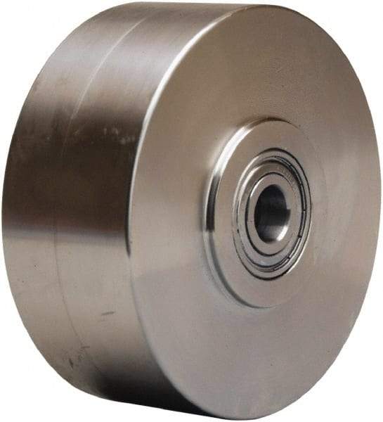 Hamilton - 5 Inch Diameter x 2 Inch Wide, Stainless Steel Caster Wheel - 900 Lb. Capacity, 2-1/4 Inch Hub Length, 3/4 Inch Axle Diameter, Plain Bore Bearing - Best Tool & Supply